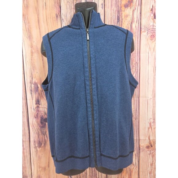 Tommy Bahama Mens Reversible Full Zip Vest Large - Picture 3 of 8